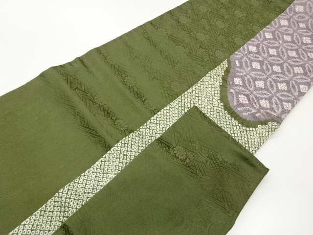  絞り曲線に七宝模様名古屋帯